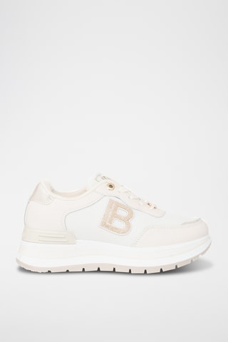 Sapatilhas com plataforma - Bege