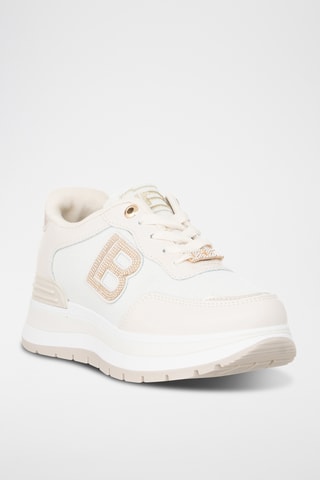 Sapatilhas com plataforma - Bege