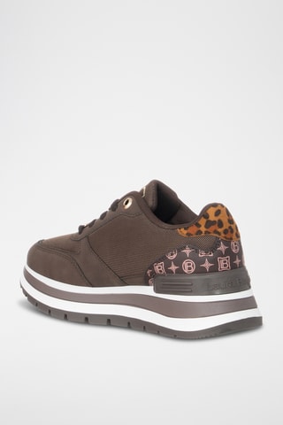 Sapatilhas com plataforma - Castanho