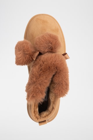 Botins com plataforma forrados - Castanho