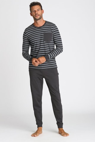 Pijama Azul-marinho e cinzento mesclado