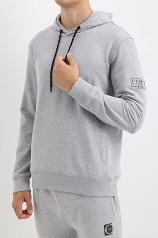 Sweat com capuz Cinzento mesclado