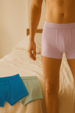 3 bóxers - Antracita, azul cobalto y caqui