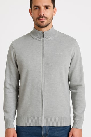 Casaco de malha - Cinzento-claro mesclado