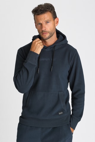 Sweat polar com capuz - Azul-marinho