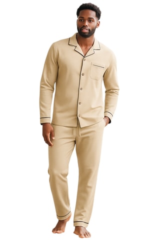 Pijama - Bege e azul preto