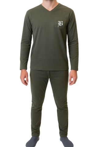 Pijama - Caqui e branco