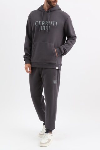 Sweat com capuz e calças de treino - Cinzento