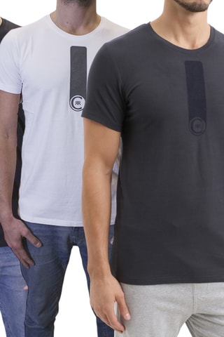5 t-shirts regular - Caqui e branco