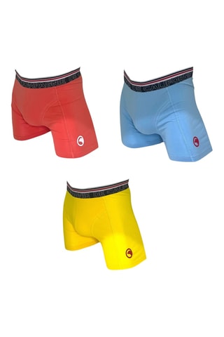3 boxers - Amarelo, vermelho e azul-celeste