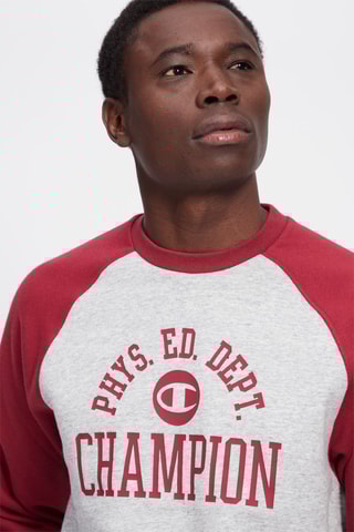 Sweat Champion Athletics - Gris chiné et bordeaux