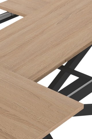 Table à manger extensible Spider bois et noir avec rangement intégré 200-240cm