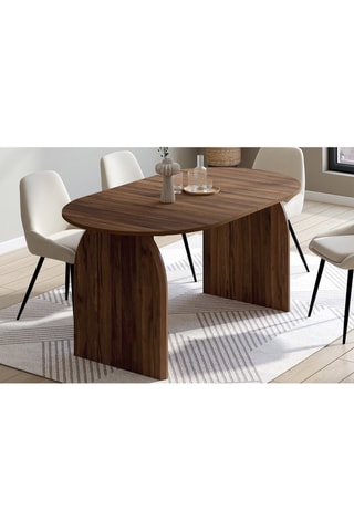 Table à manger extensible Japandi effet bois noyer 160-200cm 