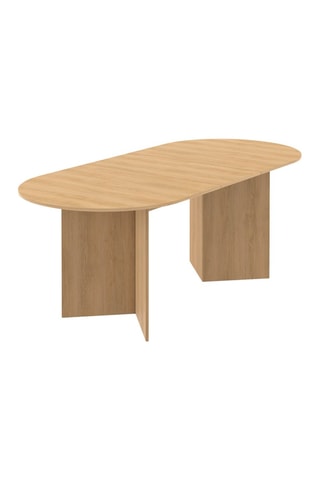 Table à manger extensible Gabin bois effet hêtre et pieds design 160-200cm