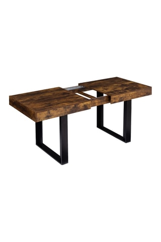 Table à manger extensible Brixton effet bois vieilli et noir 160-200cm