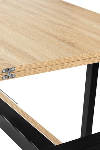 Mesa de comedor desplegable Memphis madera y negro 80-160 cm