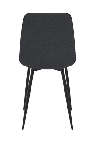 Chaises Fiona en velours gris foncé et pieds métal noirs - lot de 6