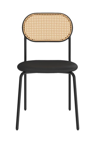 Chaises Clarisse noires et dossier cannage  - lot de 4