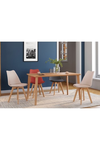 Chaises Nordia assise mix de couleurs : 2x beige, 1x gris foncé et 1x terracotta - lot de 4