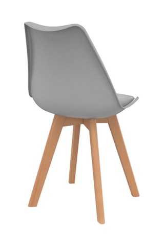 Chaises Nordia assise mix de couleurs : 1x blanc, 1x gris clair, 1x bleu pastel et 1x rose - lot de 4