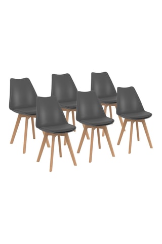 Chaises Nordia gris foncé avec assise matelassée - lot de 6