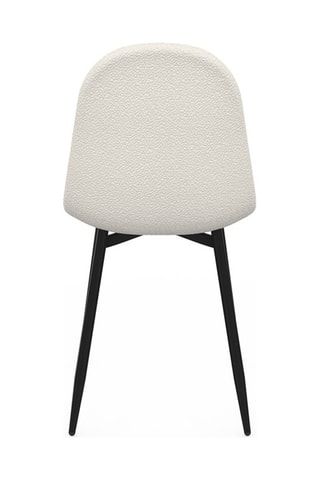 Chaises Sofia en bouclette blanche et pieds métal noirs - lot de 4
