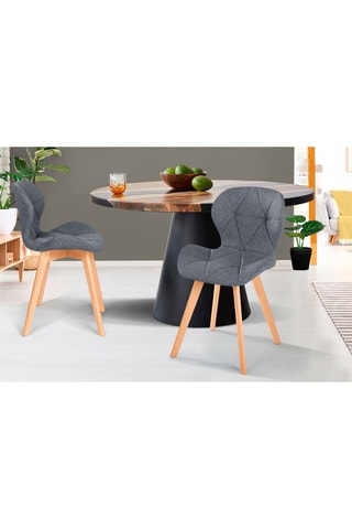 2 sillas de madera y haya Gatsby - 47,5 x 79 x 50 cm