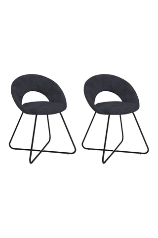 2 sillas Malone - 50 x 60 x 79 cm - Tapizado de terciopelo