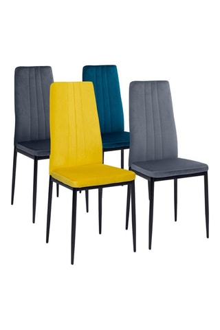 4 chaises Jade - 39 x 96 x 41,5 cm - Revêtement en velours