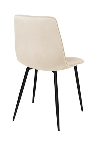 6 chaises Linda - Crème - Revêtement en velours