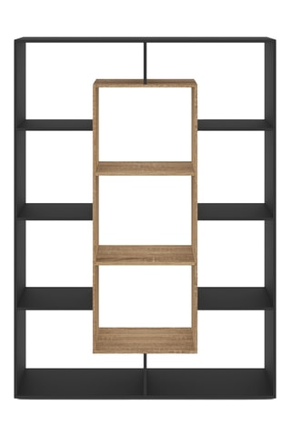 Estantería Paulette 11 compartimentos madera y negro 143 cm