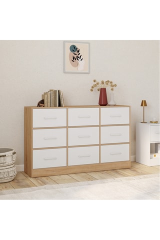 Commode 9 tiroirs Uma - 70 x 115 x 30 cm