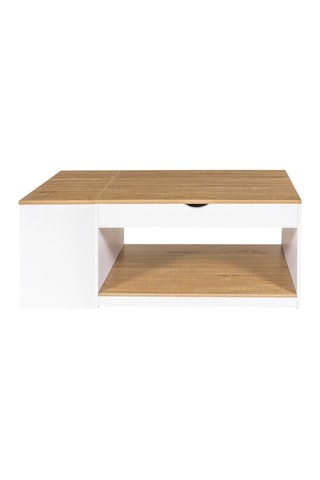 Mesa de centro elevável com baú Elina - Branco