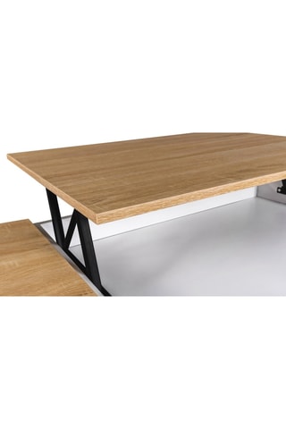 Mesa de centro elevável com baú Elina - Branco