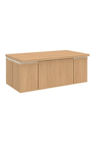 Mesa de centro extensível Tania e 4 pufes - 100 x 55/110 x 39/51 cm