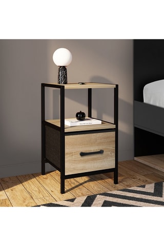 Tables de chevet Iris avec 1 tiroir et 1 niche - lot de 2