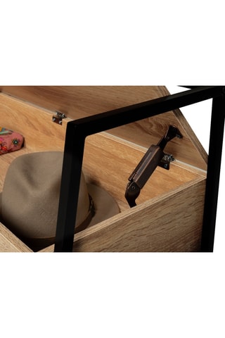 Banc coffre Timéo bois et pieds noirs L100cm