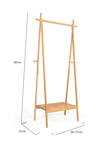 Portant pliable à vêtements Maya en bambou