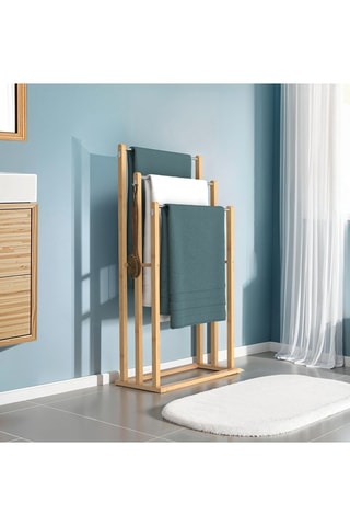 Porte-serviettes Maya 3 niveaux en bambou 