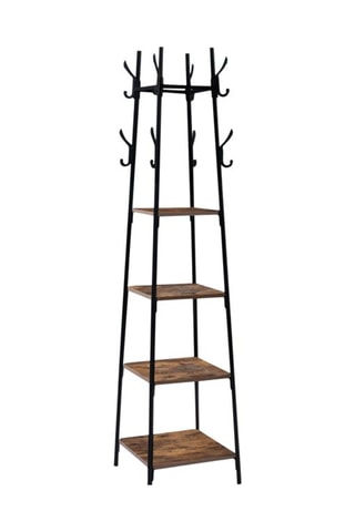 Porte-manteau Elize - Noir et imitation bois