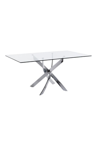 Mesa para refeição Prateado e transparente