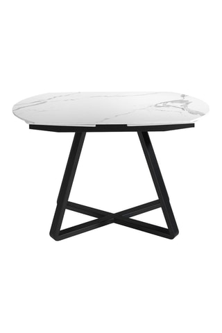 Mesa de refeição extensível Branco e preto