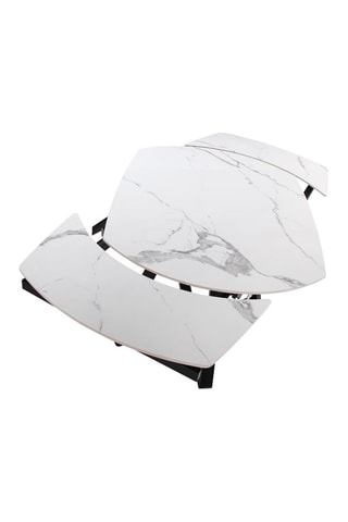 Mesa de refeição extensível Branco e preto