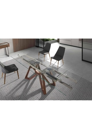 Mesa de refeição extensível  Transparente e natural