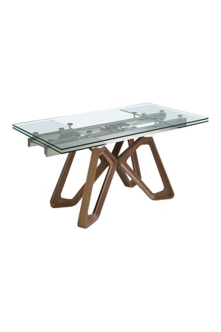 Mesa de refeição extensível  Transparente e natural