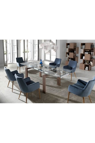 Mesa de refeição extensível Natural e transparente