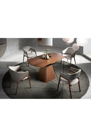 Mesa de refeição extensível Castanho