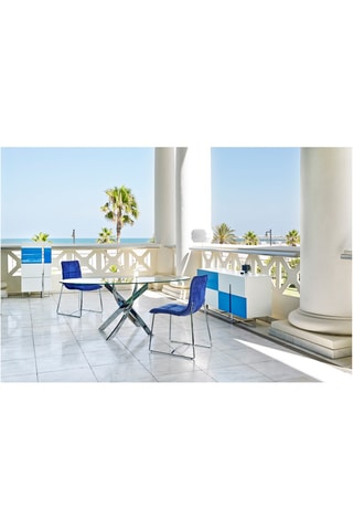 Mesa de refeição Transparente e cromado