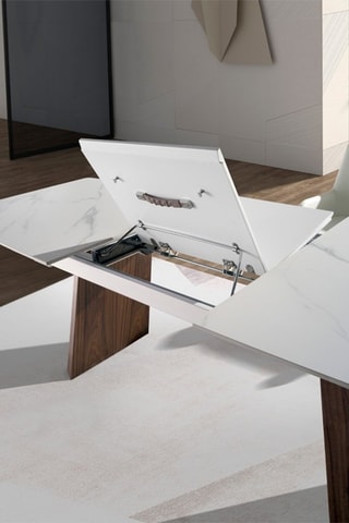 Mesa de refeição extensível Cinzento e branco