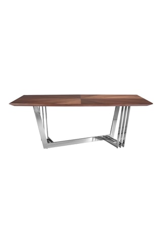 Mesa de refeição Imitação nogueira e prateado